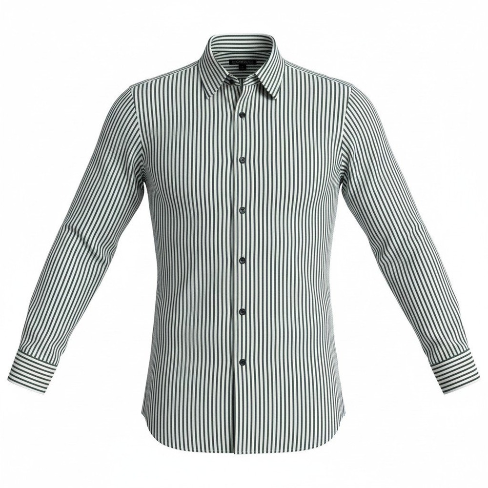 Express Men Modern Fit Striped Long Sleeve Button Down Shirt Black Grey White SM